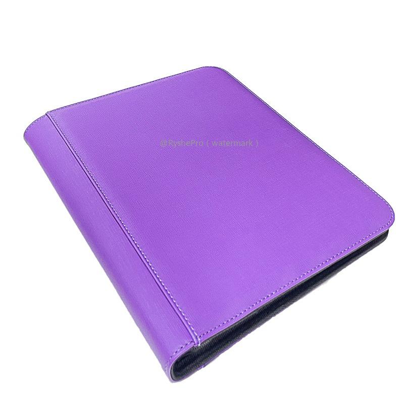 4 Pocket Toploader Trading Card Binder Album 3" X 4" PU leather Folder Holds 112+ Rigid Double Sided Pockets for MTG PKM Cards