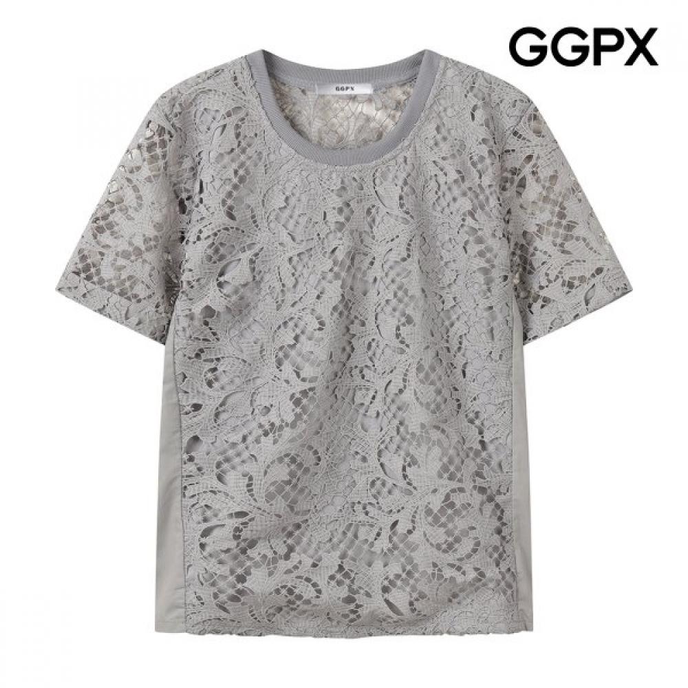 Ggpx New York Women Reversed Cut Flare Lace Blouse Gq6sh004f white/F