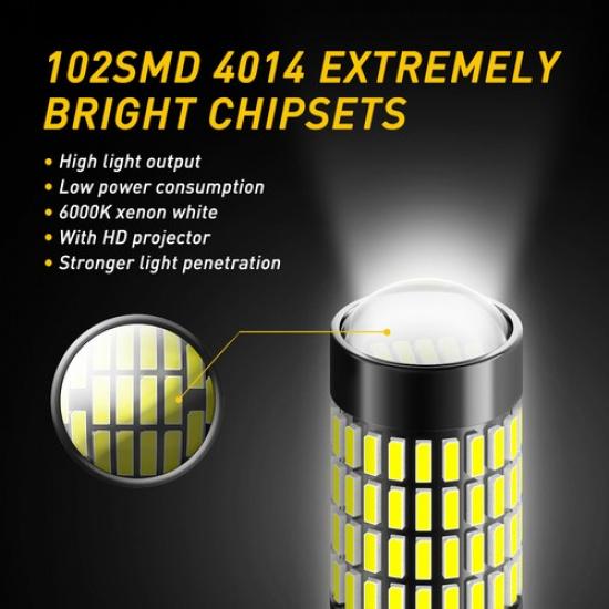 AUXITO P21W 7506 1156 BA15S LED Backup Reverse Light Bulbs Lamp 6000K White