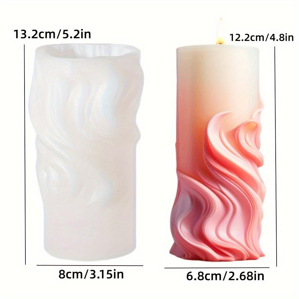 Wave relief cylindrical candle silicone mold Wave flower cylindrical concrete resin mould Curve relief cylindrical gypsum molds