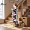 Christmas Wreath for Front Door European Wall Hanging Vine, Artificial Garland Weather Resistant Festival with Plastic Decor, Festive Home Ornament,