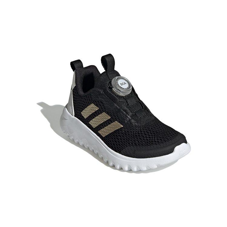 Adidas ActiveFlex BOA 3.0 Boa Fabric Comfortable Slip Resistant Low top Kids' Running Shoes Black Gold Kids' IG0588