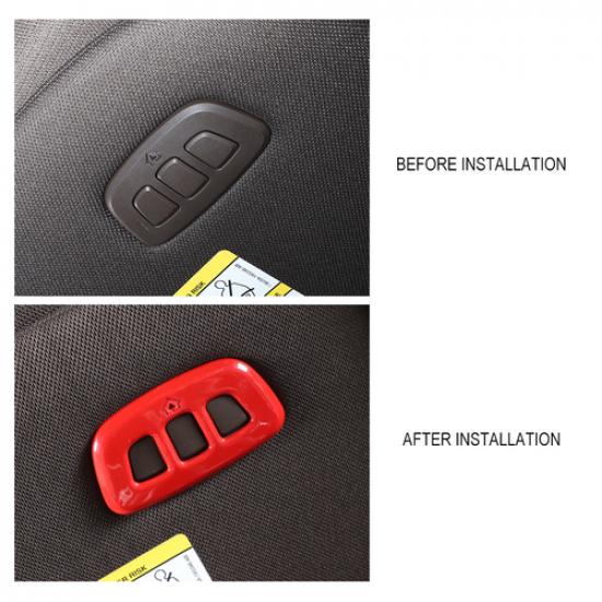 Car Garage Control Switch Button Decoration Cover Trim For Ford F150 2015+ Red