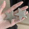 4pcs Korean Ins High-end Metal Silver Pentagram Duckbill Clip Millennium Women's Daily Wears Head Side Bangs Clip Decoration