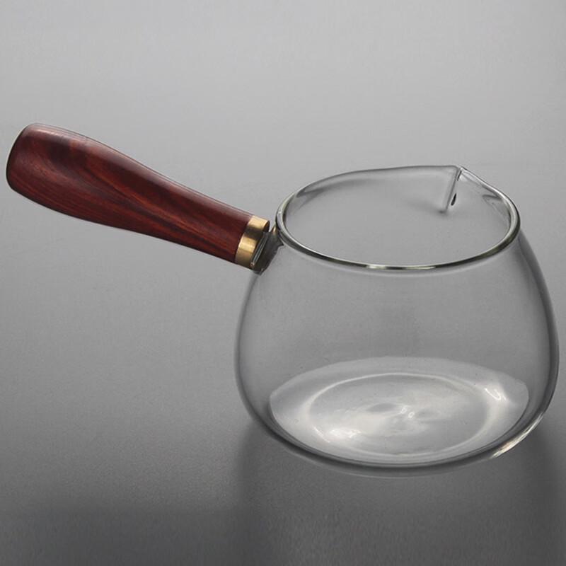 Lu Feng Lai Glass Fair Cup with Wooden Handle