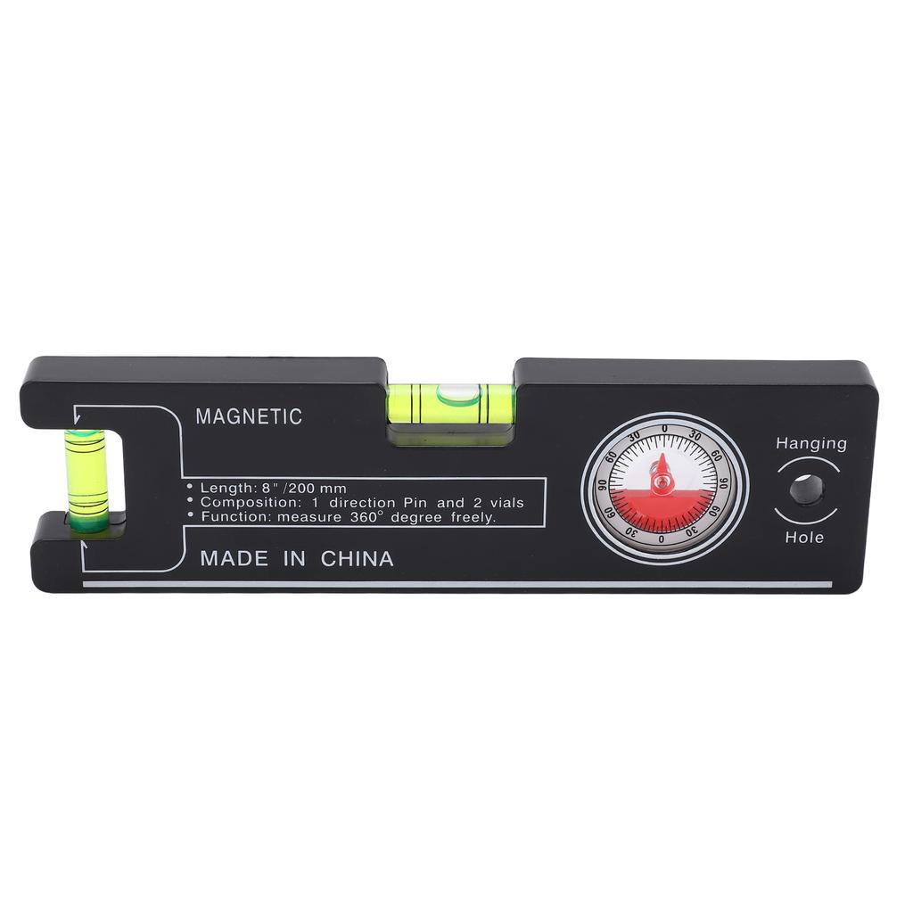 Wasserwaage Tragbar Magnetisch Kleine Wasserwaage mit 2 Libellen und Winkelmesser