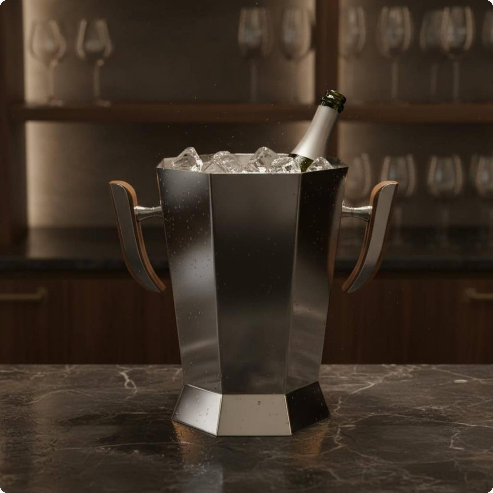 Stainless Steel Champagne Bucket Modern Luxury Easy to Polished Surface Decor for