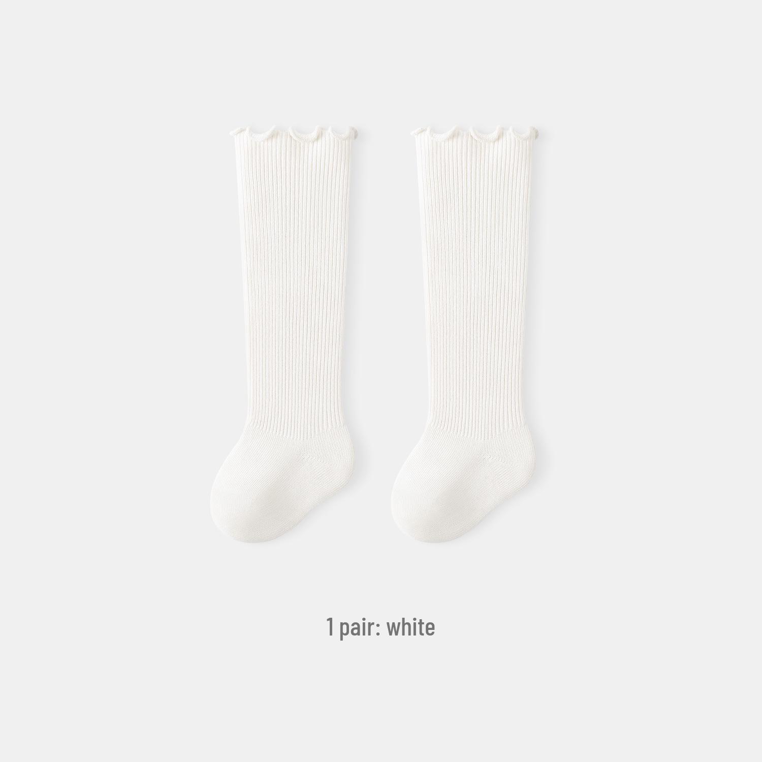 Детские гольфы до колена в корейском стиле, двухслойные, дышащие и не сдавливающие, с высокой эластичностью M (Fits foot length 11-13cm) 1-3 years