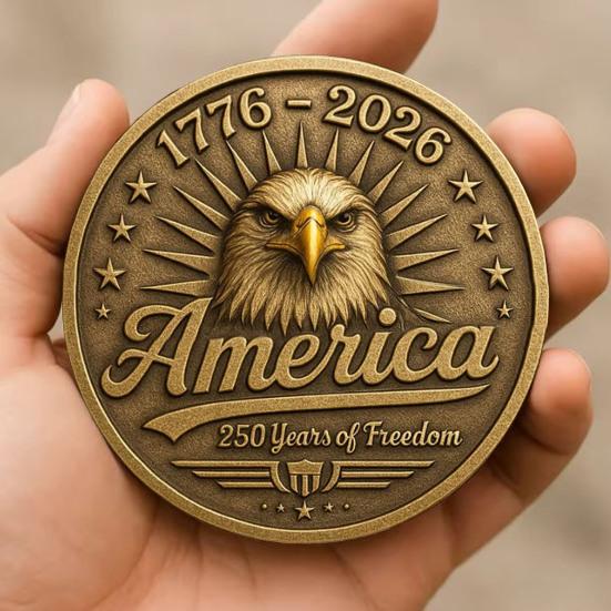 Amerykańska Pamiątkowa Moneta z okazji 250. Rocznicy 250 Lat Wolności Moneta 1776 do 2026 Patriotyczna Pamiątkowa Moneta Prezent dla Kolekcjonerów Miłośników Historii
