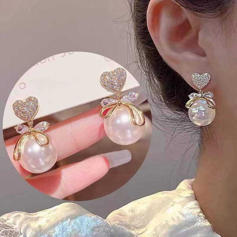 925 Silver Needle Korean Fashion Black Bow Earrings For Women Jewelry 2026 Trending New Sweet Women's Bowknot Drop Earrings Z40