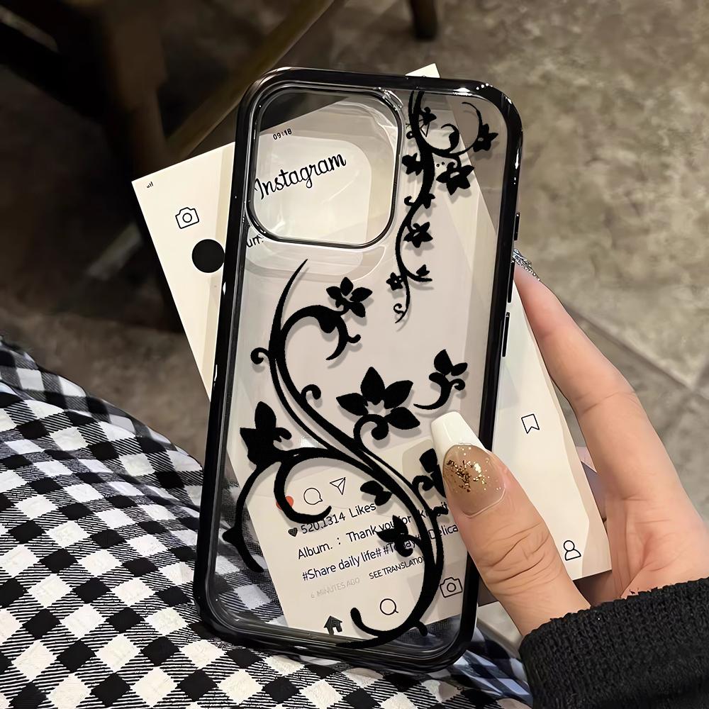 Simple Flower Phone Case For IPhone 17 Air 16 15 14 Plus 13 12 11 Pro Max Durable Cover Anti Fall Funda Protection Shell