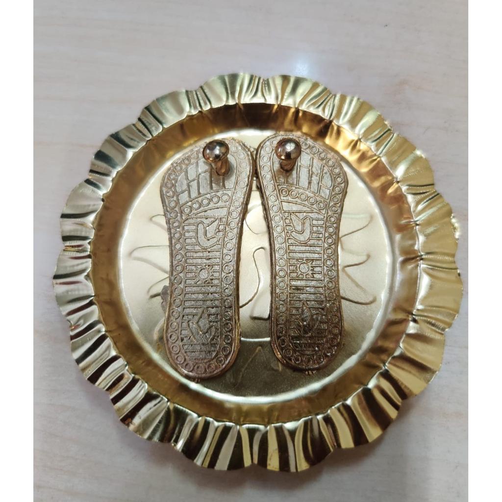 @ Indian Traditional Shri Maa Laxmi Charan Paduka With Plate 25Gm L491 Zr-3021-60%Off