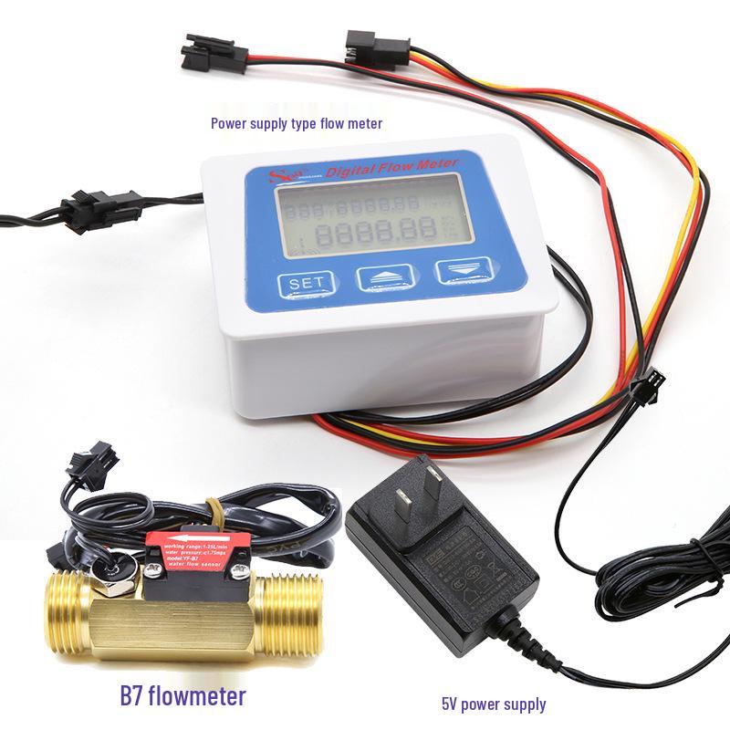 Low-Power Smart Electronic Water Flow Meter with Digital Display, 4-Point Sensor, Battery-Powered