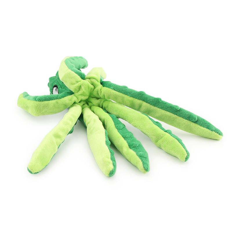 Plush Squeaky Dog Toy Cartoon Octopus Orange Puppy Pet Toy Colorful Squid Pet Supplies