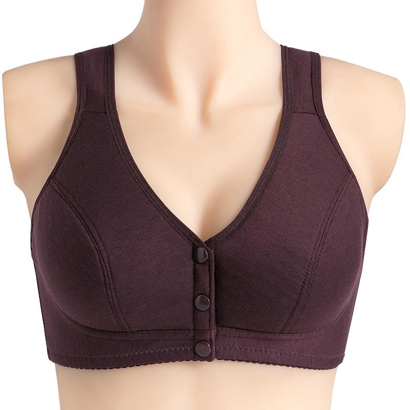 Women's Plus Size Front-Fastening Cotton Camisole Bra - Wire-Free and Soft