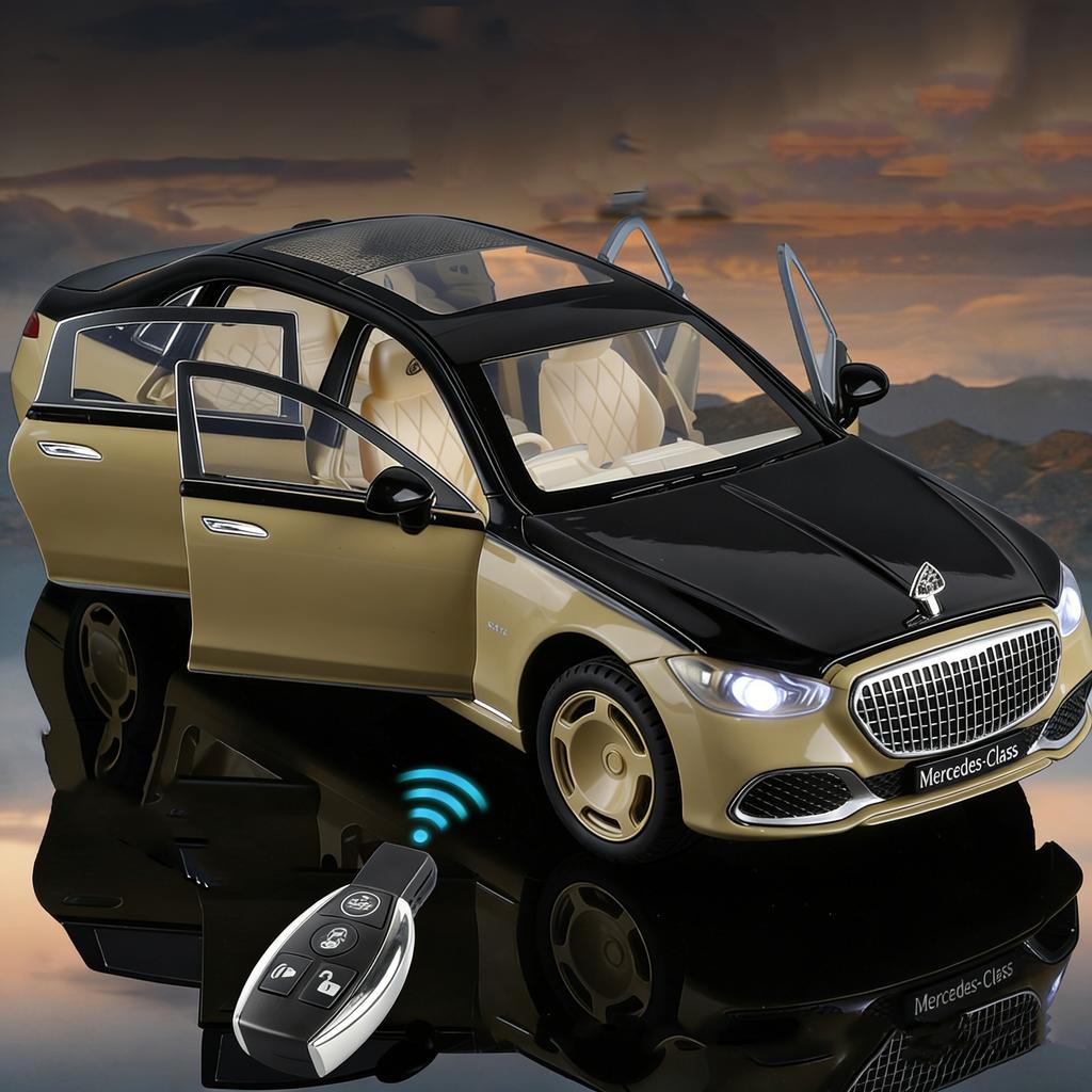 1/24 Maybach S680 Key Control Alloy Model Car Toy Diecasts Metal Casting Sound and Light Pull Back Car Toys for Children Vehicle