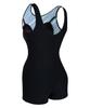 Nigseuwon Women'S Half-Body Swimsuit Nsw-4981Bk Women'S Indoor Pool Lesson Swimsuit With Bra Included Plus Size Black