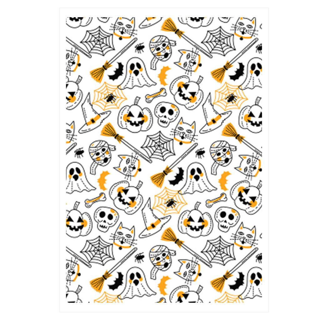 Halloweenské dýně Lebka Netopýr Papír pro přenos na polymerovou hmotu pro výrobu náušnic a šperků z polymerové hmoty Vodou rozpustný přenosový list na polymerovou hmotu