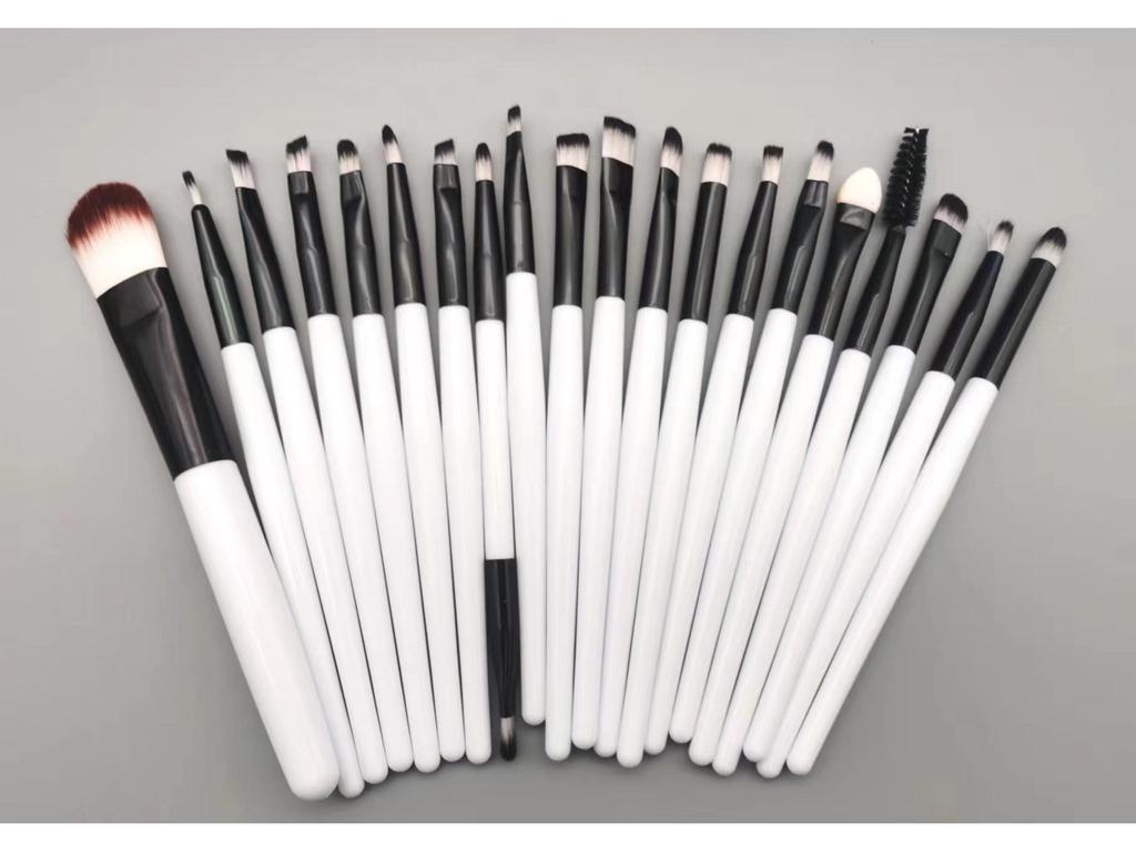 20-Piece Eye Brush Set: Eyeshadow & Foundation Brushes with 22 Colors