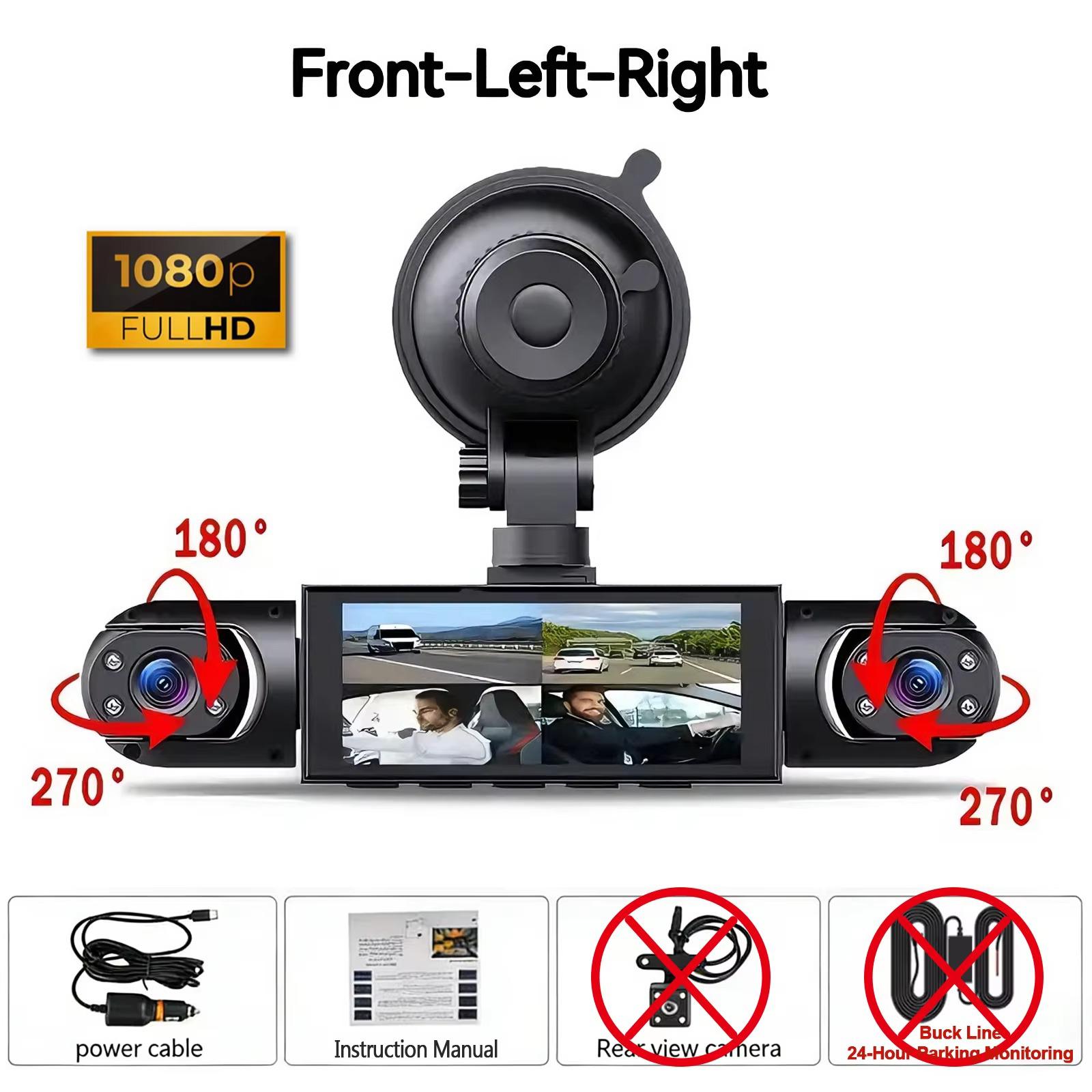 

Dash Cam Vehicle DVR video recorder 4 cameras for cars black box front rear internal Night Vision Loop Recording dashcam car 360 No SD Card
