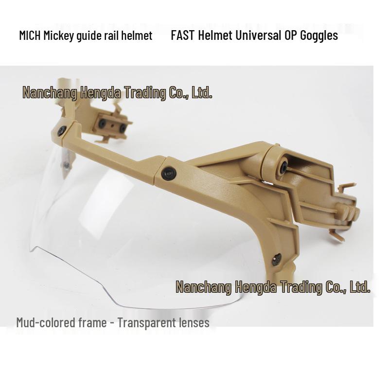 Adjustable FAST Tactical Helmet with Explosion-Proof Goggles - Compatible with MICH and Myopia Glasses for Cross-Border Ops and Riot Control.