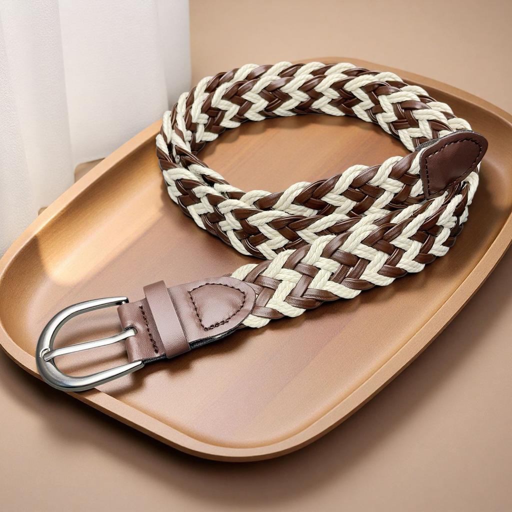 Retro Woven Non-punching Casual Belt Women's Waist Rope Decorative Dress Shirt Belt Women