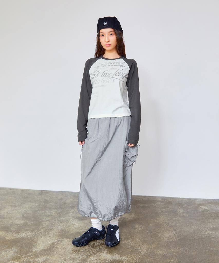 Lmc Wm Ribbon Nylon Long Skirt Black