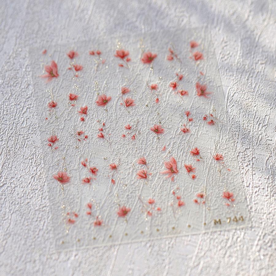 

Матовые наклейки для ногтей из феррита розового золота - Серия горячего тиснения M-744