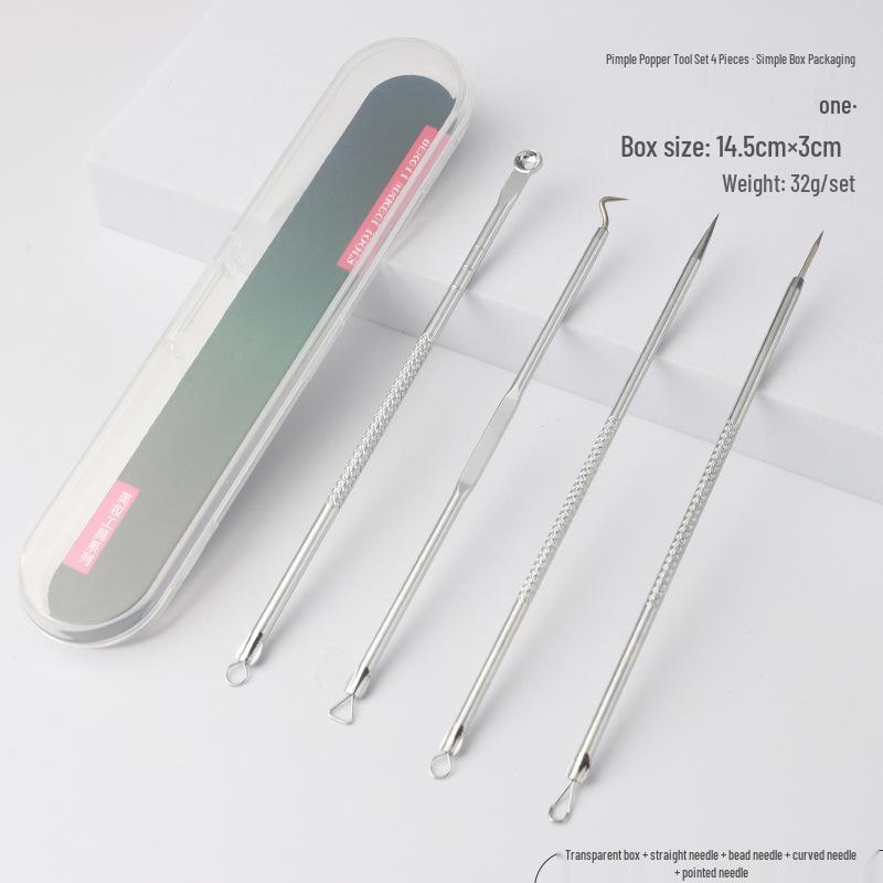 Stainless Steel Ultra-Sharp Blackhead & Acne Extractor Tweezers Set