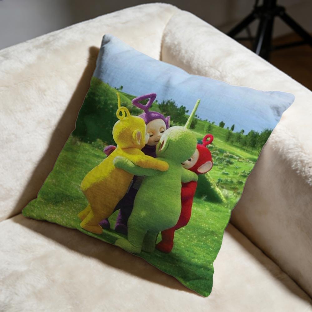 Popular TTeletubbiesed Cushion Cover Soft Decorative Pillow Case Suitable for Bedroom Sofa Car Travel Use