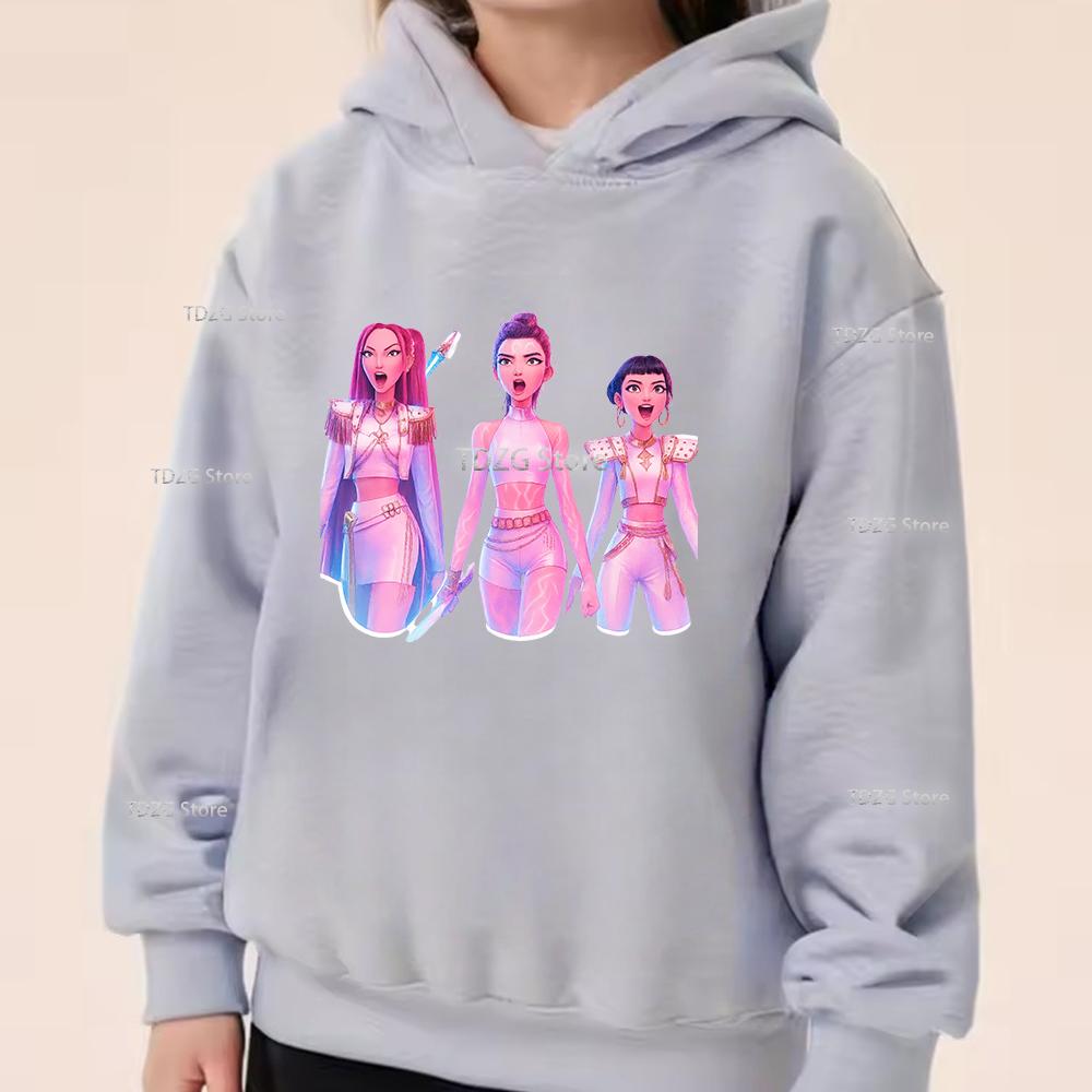 Autumn KPop Devil Hunter Fashion Girl Group Printed Children's Long Sleeved Clothing Boys and Girls Casual Sports Hoodies