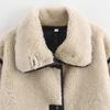 Autumn new women's clothing, European and American style French design fashionable large lapel fur integrated plush jacket