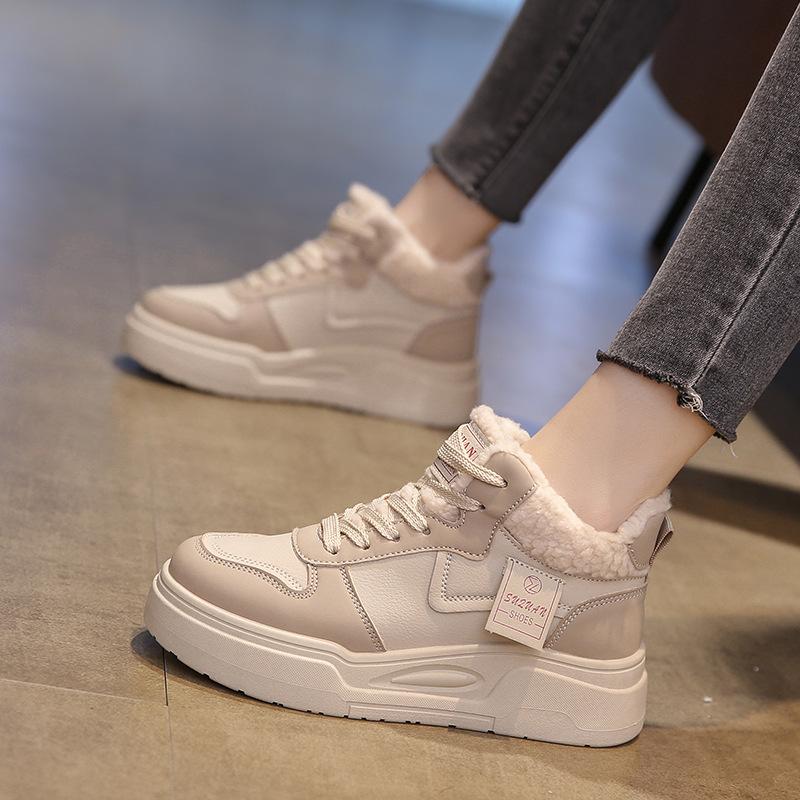 2025 winter velvet warm platform cotton shoes women's Korean version high-top ins tide student leisure sports women's shoes K2705