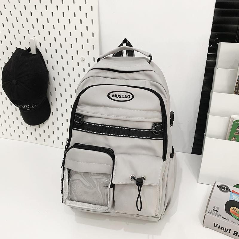 Sac à dos d'école pour étudiant, sac à dos de couleur unie pour femme, sac à dos d'ordinateur pour homme