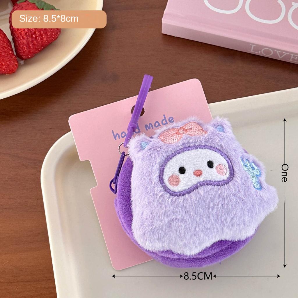 New Cute Plush Mini Wallet Girl Decorative Pendant Creative Cartoon Earphone Storage Bag Hanging Decoration