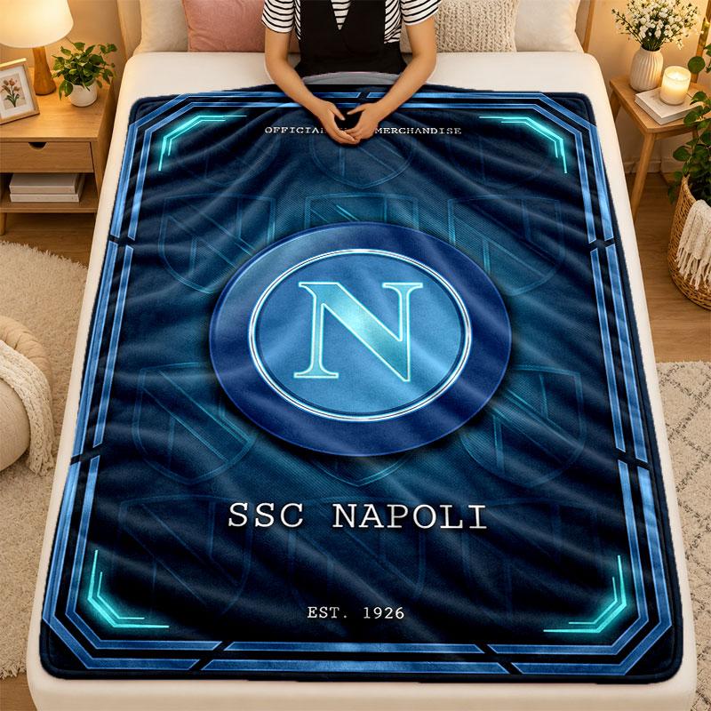 Flannel BlanketNapoli FC Warm Soft Throw Blanket for Indoor Sofa Bed Living Room Use