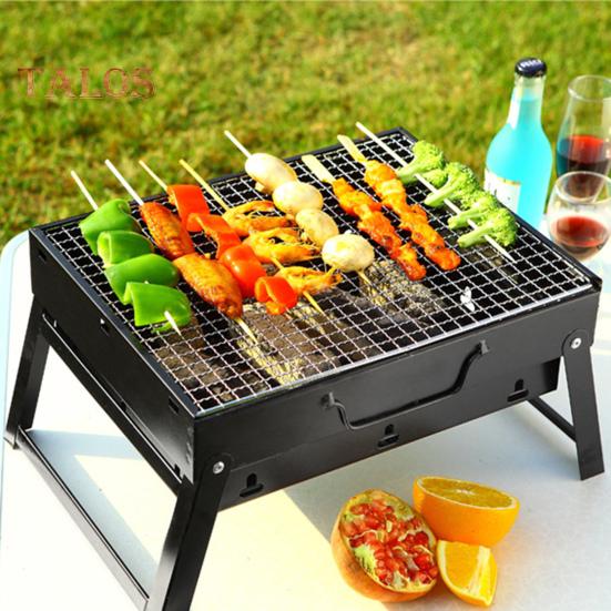 Portable BBQ Grill Stainless Steel Easy To Use Removable Grid Foldable Charcoal Grill for Outdoor Picnic Garden Camping