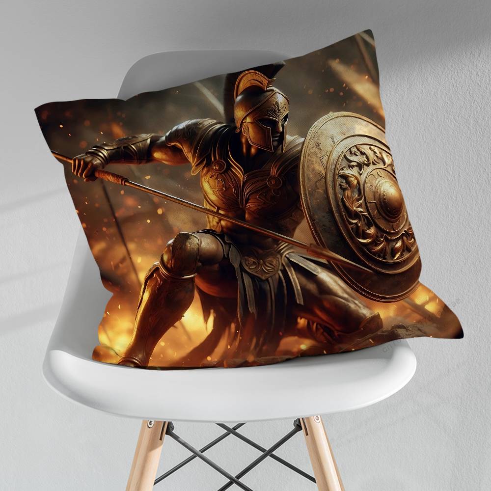Cool Art Sparta Warrior Pillowcase for Sofa Room Office Decor Printing  Merchandise AllMatch Cushion Cover