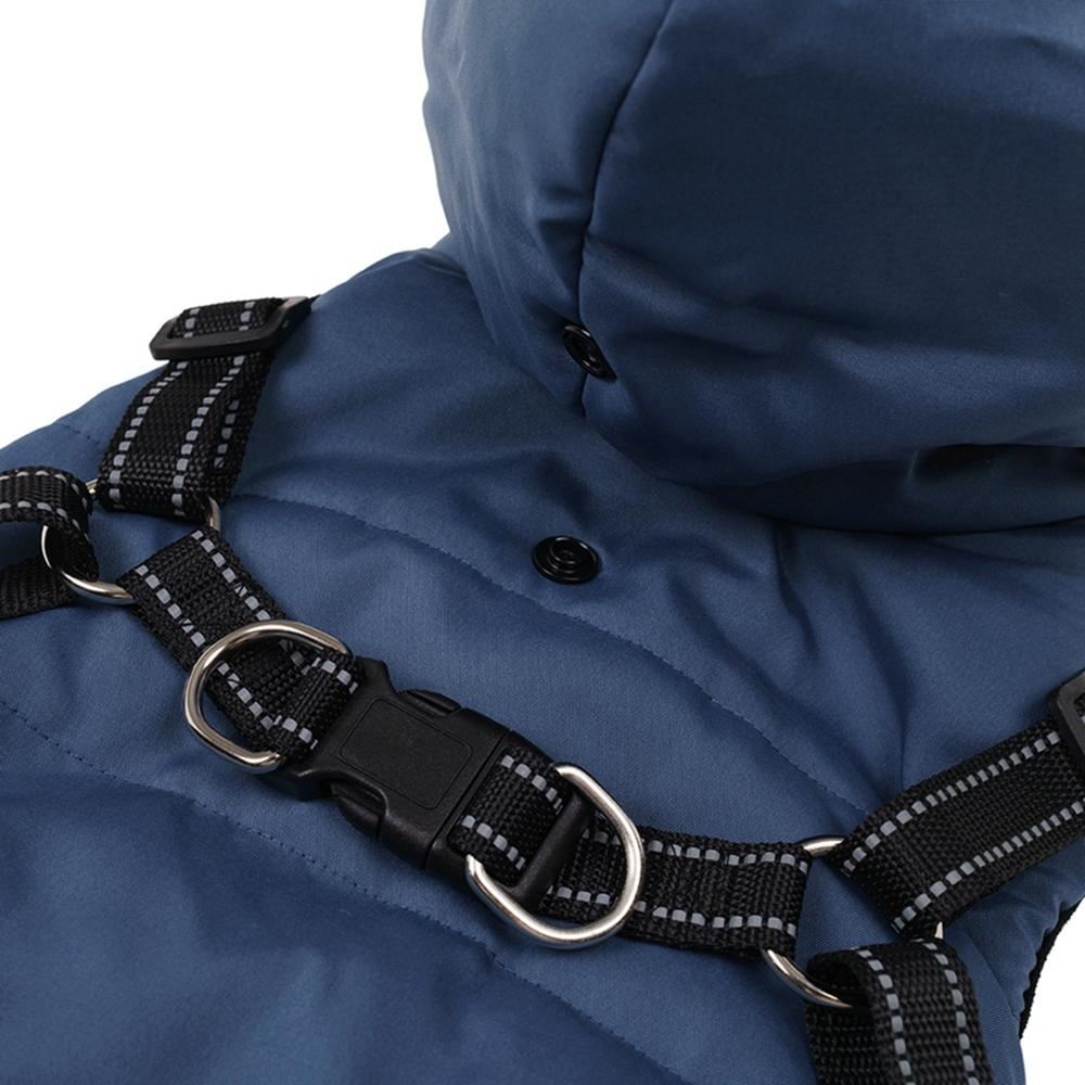Waterproof Warm Dog Jacket With Harness Winter Dog Clothes Chihuahua French-Bulldog Vest Coat Pet Costume for Small Medium Dogs