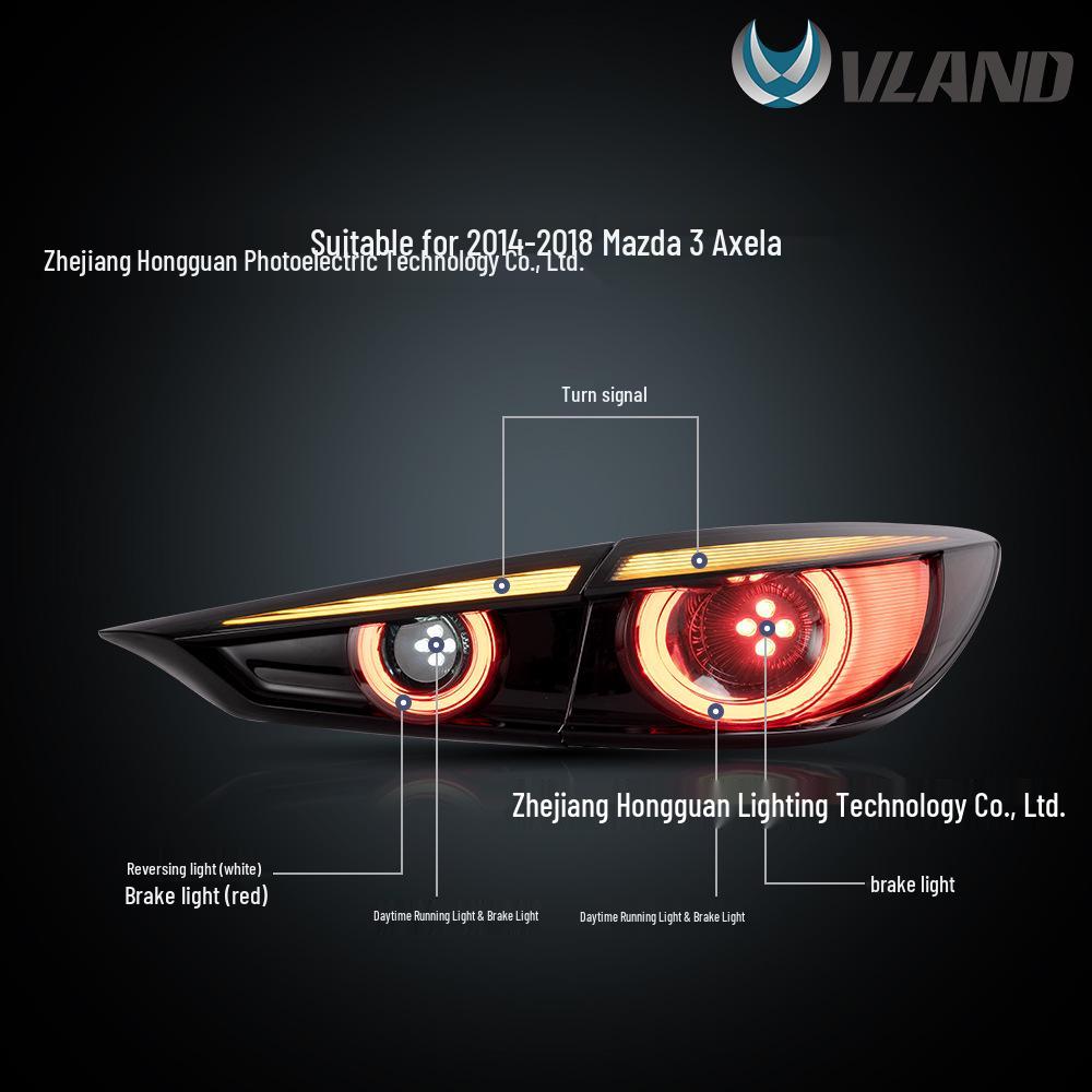 LED Taillight Assembly for 2014-2019 Mazda 3 Axela - Flowing Welcome Light Modification