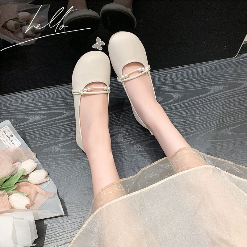 Fairy shoes gentle single shoes female summer new flat bottom versatile with skirt evening shoes Doudou shoes