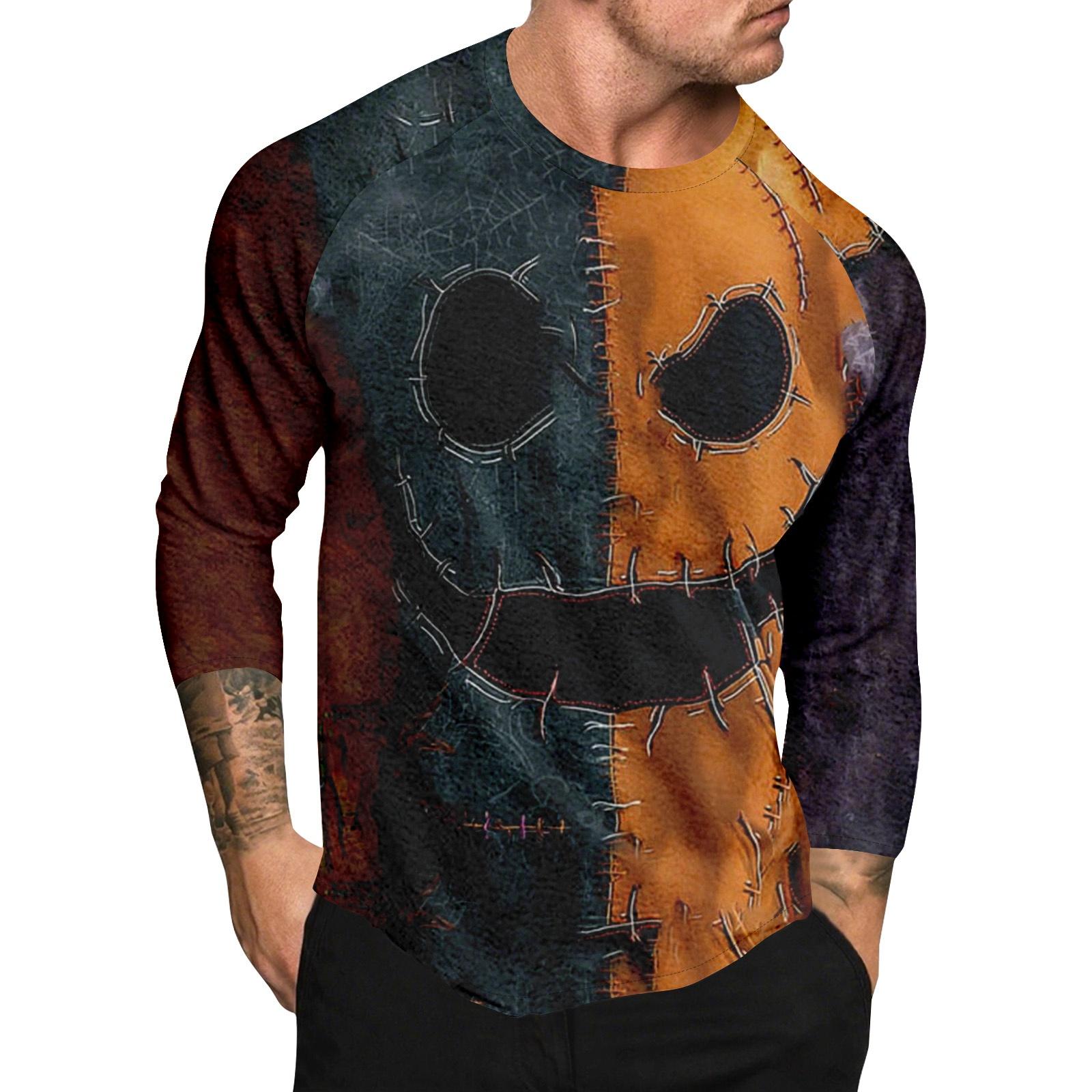 

Мужской топ с длинным рукавом реглан с принтом на Хэллоуин S