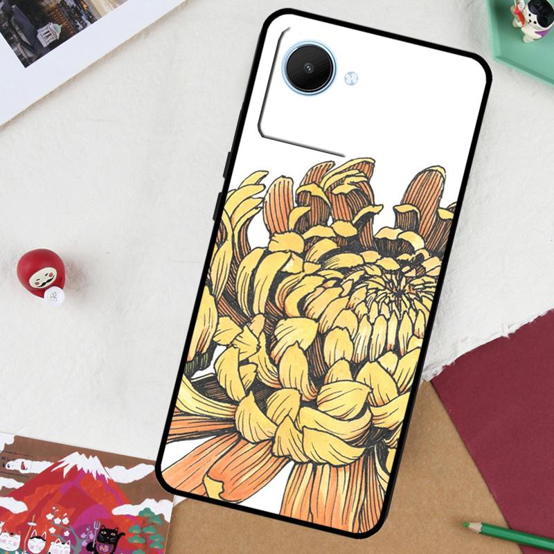 Chrysanthemum For Realme 14 Pro Plus 13 10 11 12 GT 6 5 6T GT7 Pro C61 C55 C53 C51 C21Y C25S C67 C75 Case