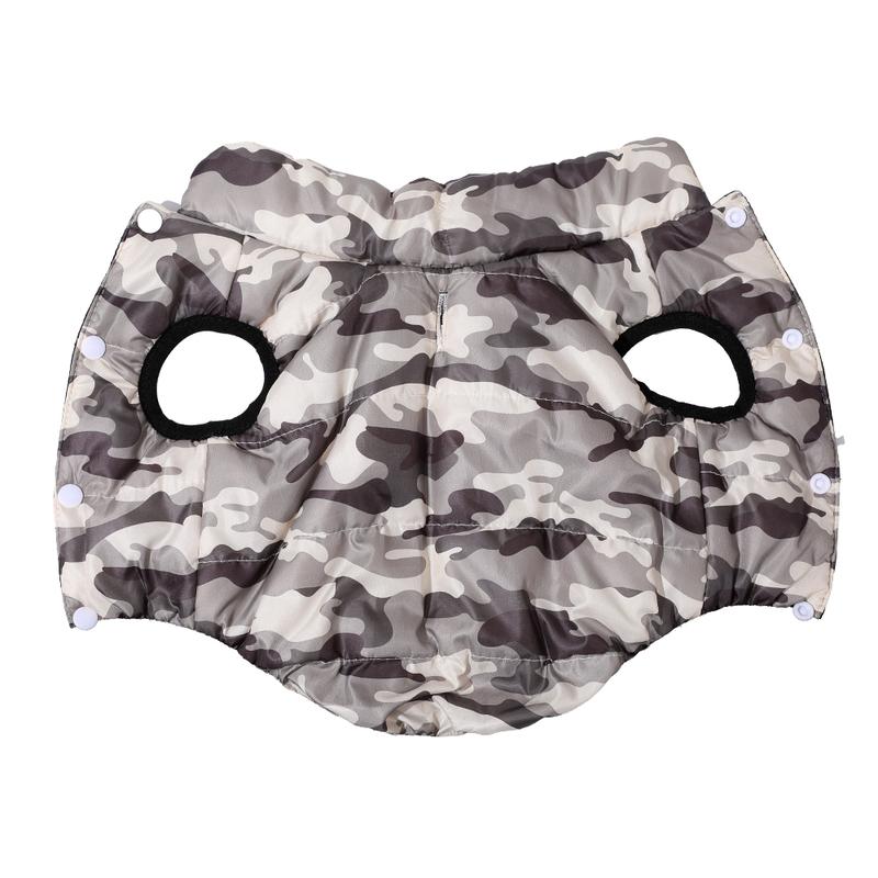 Warm Winter Pet Clothes For Small Medium Dogs Reversible Camouflage Print Pet Vest Coat With Leash Hole Pets Yorkshire Jacket