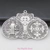 Christian Crosses Hanging Ornament Unique Religious Antiqued Metal Keychain Pendant Decoration for Prayer Necklace Charm