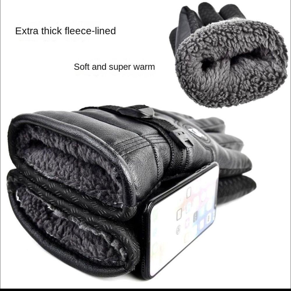 Touch Screen Leather Gloves PU Leather Touch Screen Gloves Autumn Winter Full Finger Mittens  Men