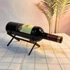 Metal Wine Rack, Disassembled Single Bottle Holder for Tabletop, DIY Assembly Display Stand, Housewarming Gift