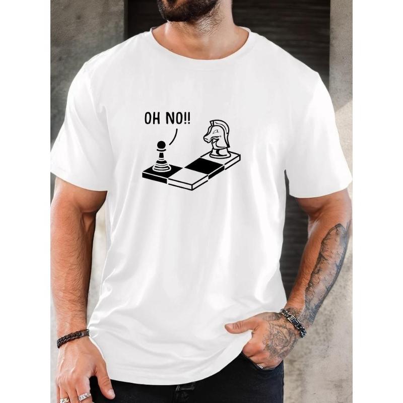

Chess Humor Print T-Shirt Breathable Cool, Comfortable Wear,Daily Casua XXL белый