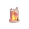 Decorações de Natal Resina Pequena Casa Iluminada Casa de Vila Estatuetas Desenho Animado Enfeite de Mesa para Presente de Natal Bonito Natal
