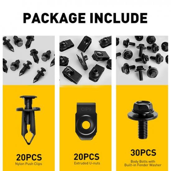 70X For KIA Body Bolts U-Nut Clips M6 Engine Under Cover Splash Shield Guard EOA